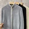 Suéter masculino primavera outono casaco moda sólida cardigan homens camisola de malha jaqueta fina malhas zip rua casual outwear b145