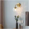 Wall Lamp Modern Industrial Adjustable Wire E14 Glass Ball For Bedroom Bedside Study Aisle El Room Cafe Restaurant Store Drop Delivery Ot41R