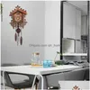 Horloges murales Qx2E Vintage en bois suspendu coucou horloge pour salon maison restaurant chambre décoration livraison directe jardin décor Dhkzx