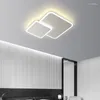 Chandeliers Square Minimal Art Modern LED Ceiling Aisle Corridor Bedroom Living Room Iron Body White