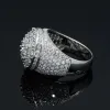 Pierścienie okrągłe moissanite pierścienie dla mężczyzn mrożone pierścionki kobiety s925 srebrny palec weselny biżuteria biżuteria tester Diamenty Tester Bezpłatna wysyłka