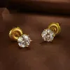 Rings Butterflykiss Classic SixClaw 0.52CT Moissanite Screws Back Earrings For Women S925 Sterling Silver Gold Plated Fine Jewelry