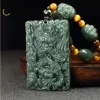 Necklaces Natural Hetian Jade Zodiac Dragon Pendant Green Jade Dragon Brand Men's Jade Necklace Handcarved Fashion Jewelry Lucky Charms