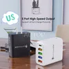 Adaptadores de parede multiportas 4USB + 1PD 3.1A carregador de telefone portátil UE EUA Reino Unido carregadores de telefone móvel carregadores portáteis