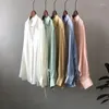 Women's Blouses Strap Design Girls Shirt Women Summer Korean Button Up Light Loose Sun Protection Blue White Colorful Top Streetwear