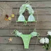 Maillots de bain pour femmes 2023 Trois pièces Bikini Set Cover Up Taille basse Femme Imprimer pour femme Maillot de bain TropicalH24221