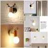 Wall Lamp Loft Antique Iron Simple Antlers American Country Retro Restaurant Bar Corridor Aisle Drop Delivery Home Garden Hotel Suppli Ot0Ka