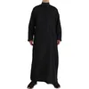 Roupas étnicas Moda Muçulmana Médio Oriente Homens Manga Longa Árabe Tripulação Pescoço Islâmico Cor Sólida Kaftan Maxi Dubai Jubba Thobe Abaya