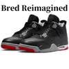 баскетбольные кроссовки 4 jumpman Bred Reimagined мужчины женщины сосновый зеленый 4s Military Black Cat White Oreo Fired Red Thunder мужские кроссовки j4 спортивные кроссовки Теннис