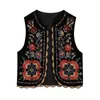 Women's Vests Zevity Women Vintage Sequins Flower Embroidery Vest Jacket Ladies National Style Patchwork Casual Velvet WaistCoat Tops CT2978