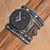 Bracelets Unique Stone Natural Samsung Watch Band Boho Wax Rope Emperor Stone 5 couches Samsung Watch Strap Bracelet WholesaledRopshipping