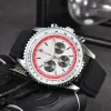 Наручные часы Breitl для мужчин 2024 Мужские часы Шесть игл Все циферблаты работают Кварцевые часы Высокое качество Лучшие роскошные брендовые часы Хронограф Модный резиновый ремешок NAVITIMER