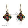 Dangle & Chandelier New Arrival Vintage Gold Colorf Crystal Dangle Earring For Women Fashion Square Bohemian Jewelry Wholes Dhgarden Dhf8G