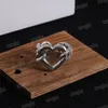 Fashion Minimalist Jewelry Silver Gold Heart Rings Couple Love Entanglement Design Niche Light Luxury Designer Pairing Ring With Box