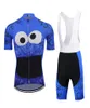 Klassisk cykelkläder Men Cyklingtröja Set Blue Carton Team Cycling Clothing Gel Bortable Pad Mtb Maillot Ciclismo Triathort Maill3203013