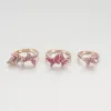 Sets Mode Originele Sieraden Set Prachtige Kristallen Vlinder Ketting Roze Gradiënt Damesarmband Oorbel Ring Beste Cadeau