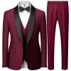 Costumes hommes Automne Mariage Party Trois pièces Set Robe pantalon / grande taille 5xl 6xl Pantalon de manteau de blazer masculin