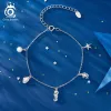 Bangles ORSA JEWELS 925 Sterling Silver Seahorse Starfish Shell Bracelet for Women Handmade Fashion Thin Bracelets Jewelry APB02