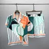 Männer Trainingsanzüge 2023 Tennis Blumen Streifen Männer Frauen Kurze Set T Shrt Hawaii Strand Stil Anzug Hip Hop Shirt Shorts paar Anzüge A10