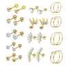 Jewelry 24/36PC Fashion Crystal Zircon Cartilage Earrings Set Women Spiral Tragus Earrings Stainless Steel Hoop Earring Body Jewelry