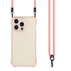 Förtjockad design Soft TPU-stötbeständiga fall för iPhone 15 Pro Max 14 Plus 13 12 11 I15 Crystal Clear Luxury Four-Corner Anti-Fall Phone Back Cover med Crossybody Strap