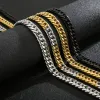 Collane 11/12 mm in acciaio inossidabile vintage Collana a catena a collegamento cubano per uomini cokers punk chokers oro color/nero regali di gioielli di moda