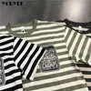 Men's T-Shirts Mens Stripe Short Sleeve T-shirt Loose Personalized Top 2021 Summer New Youth Trend Casual Daily All-matching Male Clothing 4XL J240221