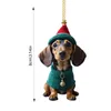 Dog Apparel Christmas Tree Hanging Ornaments Dachshund Shaped Pendants For Home Decorations Xmas Year Gifts