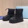 2024 Letter P Snow Boot Nylon Moonlith Boot Martin Plack Ankel Ski Boot Slip Round Luxury Designer Lace Up Shoes