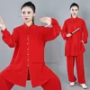 Ethnic Clothing 2024 Chinse Vintage Kungfu Tai Chi Martial Arts Taijiquan Wushu Uniform National Top Pants Set Exercise Clothes