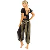 Scene Wear Women Belly Dancing Outfit Dance Performance Dancewear Short Sleeve Sequin Crop Top With Harem Pants Hip Scarf Headscar