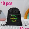 Outdoortassen 10 stuks Aangepaste tas Bedrukken Schooltas Promotioneel Casual Gym Sport Waterdicht Voetbal Dstring Rugzak 231121 Drop Deli Dhhde