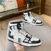 Sonbahar Yüksek Sneaker Board Amiiri Skel Winter Thunky Ayakkabı Yeni Yüksek Erkek Trail Train Kemik Deri Tasarımcı Çok yönlü ayakkabı Sıradan Konfor Sneakers Ey4o 0cm2