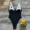 Women's Swimwear 2024 New Black White One Piece Swimsuit Sexy Solid Swimwear Women Bathing Suit Beach Backless Monokini Swimsuit Female J240221