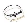 Bangle Adjustable Size Geometric Leaf Cross Bangle Bracelet For Women Black Sliver Gold Color Cuff Gift Simple Statement Jewelry Drop Dhuib