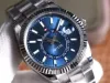 TOP AAA Navy St9 Stalowe zegarki męskie Niebieski automatyczny ruch Sapphire Sapphire Kalendarz Miesięczny 42 mm zegarek Sky nierdzewny Dweller Skydweller Men Na ręce