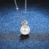 Halsband XL065 LEFEI Fashion Trend Fine Luxury 0.3CT Classic Moissanite Pearl Neckores for Women Real S925 Sterling Silver Party SMEEXEK