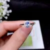 Rings 100% natural Tanzanite gemstone ring 925 sterling silver, fashionable female wedding engagement oval cut 6 x 4 mm