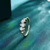 Ringen ATTAGEMS Pear Cut 5*3mm D Kleur Echte Moissanite Ring voor Vrouwen Solid 10K 14K 18K Gold Engagement Wedding GRC Certificaat Reizen