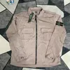 Herrenjacken Designer Stones Island Jacke Abzeichen Reißverschluss Lässiger Stones Island Pullover Mesh Metallmantel Oxford Atmungsaktiv Tragbar Grapestone