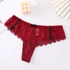 Mutandine da donna Trasparenti Moda donna Biancheria intima di pizzo sexy Trim Bow Scava fuori Mutande femminili a vita bassa