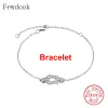 Braccialetti 100% argento sterling 925 a ferro di cavallo Charms Zirconia braccialetto catena a maglia per le donne gioielli moda braccialetto Berloque Whosale 2022