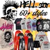 Hellstar Uomo Donna Punk Felpa con cappuccio Designer T Shirt Pantaloni sportivi elasticizzati Set di abbigliamento sportivo moda estiva 3