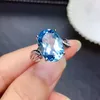 Cluster Rings KJJEAXCMY Fine Jewelry 925 Sterling Silver Inlaid Natural Blue Topaz Gemstone Female Miss Woman Girl Ring Support Test