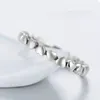 Klaster pierścieni 925 Sterling Silver Love Heart Ring for Woman Girl Fashion Prosty gładki romantyczny projekt biżuterii na imprezę Prezent