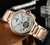 Pelle di lusso Uomo Donna tourbillon cinturino Meccanico automatico orologio da polso da uomo orologio dropshipping giorno data scheletro orologi da uomo regali heuerity #c8