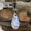 Ciondoli Collana in cristallo di pietra di luna naturale Ciondolo in argento sterling per donne Uomini Regalo d'amore Perline in pietra chiara blu Gioielli con pietre preziose AAAAA