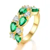 Ringar CDC Rose Gold Rings Fashion Rose Flower Natural Zircon Ring for Women Crystal Gift Daily Fine Vintage Wedding SMYELLT