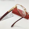 Nuevo diseño de moda gafas ópticas con forma de piloto 00058 montura de metal patillas de madera hombres y mujeres estilo simple y popular anteojos ligeros y fáciles de usar