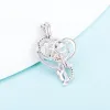 ペンダントCluci 100％925 Sterling Silver CZ Romantic Rose Flower Necklace Cage Pendant DIY Girls Valentine Pearl Love Heart Charms SC455SB